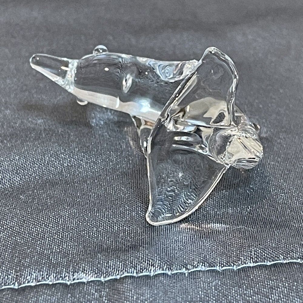 Dolphin Whale Figurines Miniature 2 Inch Pair Clear Hand Blown Crystal Glass - Picture 8 of 12